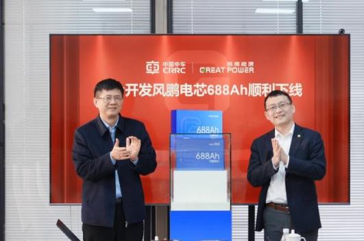 中車×鵬輝聯(lián)合開發(fā)風鵬電芯688Ah順利下線，儲
