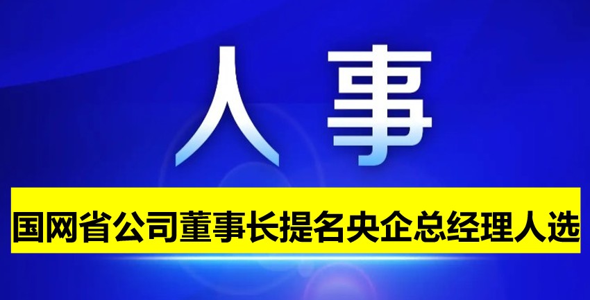國網(wǎng)省公司董事長提名為央企總經(jīng)理人選！