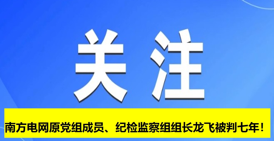 南方電網(wǎng)原黨組成員、紀(jì)檢監(jiān)察組組長龍飛被判七年！